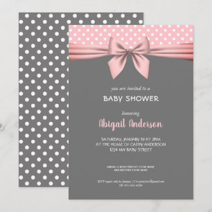 Blush roze en grijze pols Baby shower Kaart