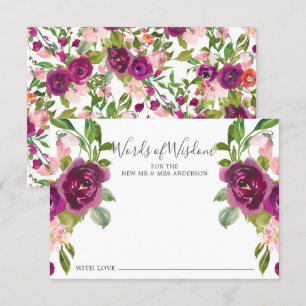 Blush Roze en Marsala Floral Words of Wisdom Card Kaart
