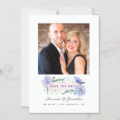 Blush Roze en Mint Bloemen Bruiloft Save the Date Magnetische Uitnodiging (Voorkant)