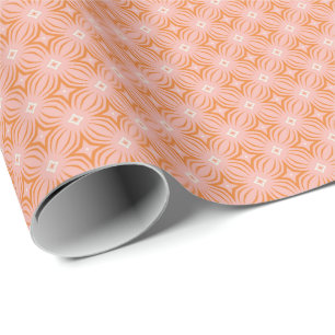 Blush Roze en Oranje Infiniti Ster Cadeaupapier