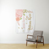 Blush Roze en Perzikse Rozen Bridal bruiloft achte Wandkleed (In situ)