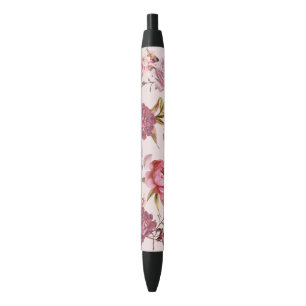 Blush Roze en rode Waterverf Florenz Rozen Zwarte Inkt Pen
