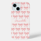 Blush roze en rood gestreepte strips coquette Case-Mate iPhone case (Achterkant)