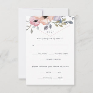 Blush Roze en Roos Geometrische Bloem Keuze Menu