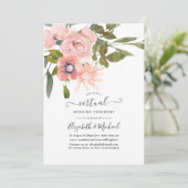 Blush roze en Roos Gold Online virtuele bruiloft Kaart (Staand voorkant)