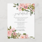 Blush roze en Roos Gold Rozen Weddenschap Details Informatiekaartje (Voorkant)