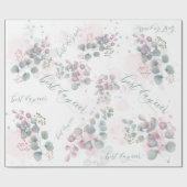 Blush Roze en Sage Green Eucalyptus Cadeaupapier (Vlak)