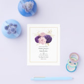 Blush Roze en Violet Bloemen Bruiloft Flyer (Enkel)