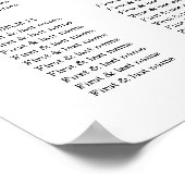 Blush roze en White Floral Wedding Seating Chart Poster (Hoek)