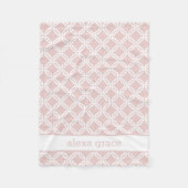 Blush roze en White Geometric Personalized Baby Fleece Deken (Voorkant)