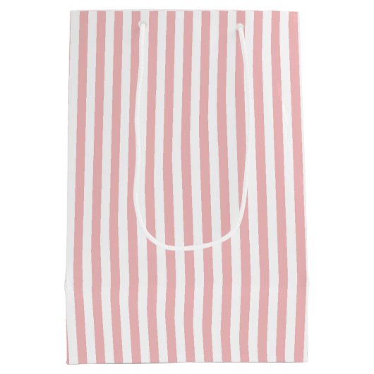 Blush Roze en White Striped Vrijgezellenfeest Medium Cadeauzakje (Achterkant)