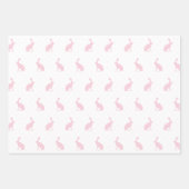 Blush roze en White Upright Rabbits Pattern. Inpakpapier Vel (Voorkant 3)