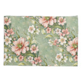 Blush roze en witte bloemen op salie kussensloop (Achterkant)