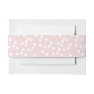 Blush Roze en witte Confetti / Polkadots Uitnodigingen Wikkel