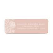 Blush roze en witte kant etiket (Voorkant)