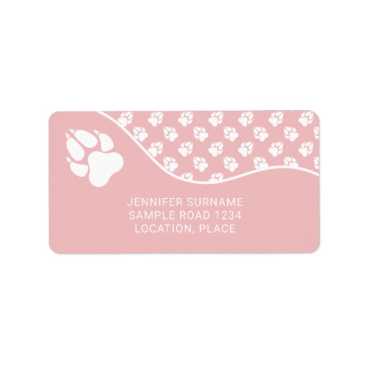 Blush roze en witte paden met aangepaste tekst etiket (Voorkant)