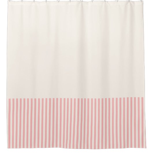 Blush Roze en witte streep Shower Curtain Douchegordijn (Voorkant)