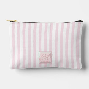 Blush roze en witte strepen - Monogrammen Etui