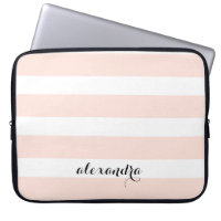 Blush roze en witte strepen | Naam in kalligrafie