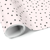 Blush Roze en zwarte Confetti Stippen Verpakkingsp Cadeaupapier (Rol Hoek)