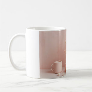Blush Roze Esthetische Mok - Boho Gedroogde Bloeme