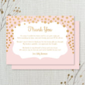 Blush roze faux gouden baby shower dank u bedankkaart