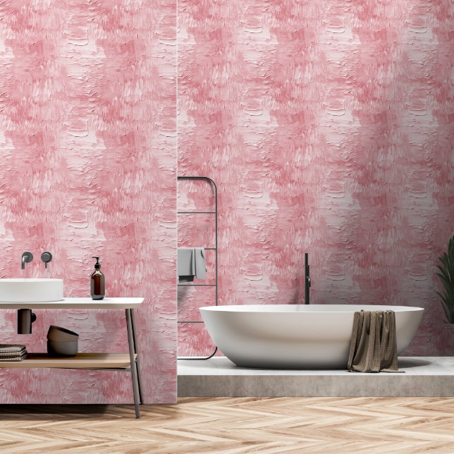 Blush Roze Faux Paint Behang (Badkamer)