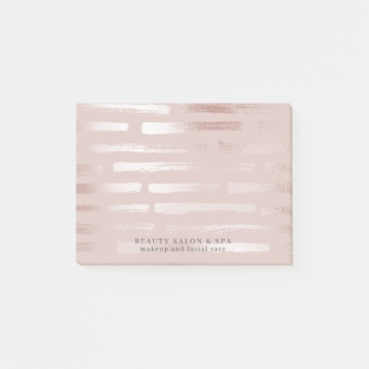 Blush Roze Faux Roos Gouden Glam Make-up Artiest Post-it® Notes (Voorkant)