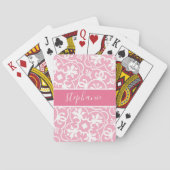 Blush roze feminine geometric Pattern Script Name Pokerkaarten (Achterkant)