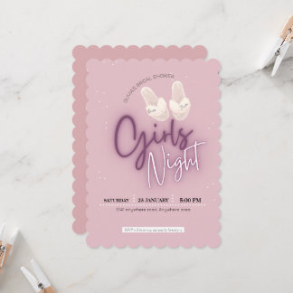 Blush roze, film nacht vrijgezellenfeest kaart