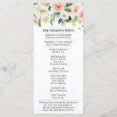 Blush roze flessen Moderne botanische bruiloft Programma (Achterkant)