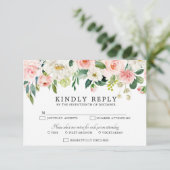 Blush roze flessen Moderne botanische bruiloft RSVP Kaartje (Staand voorkant)