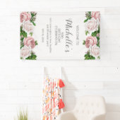 Blush Roze  Flora 50ste Verjaardag Welkom Spandoek (Insitu)