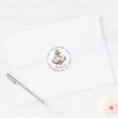 Blush Roze Floral Anchor Circular Address Label (Envelop)