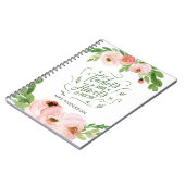 Blush roze floral Bedankt voor je leraar cadeau Notitieboek (Linkerzijde)