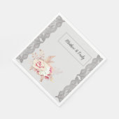  Blush Roze Floral Lace Servet (Hoek)