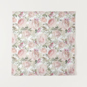 Blush Roze Floral Wandkleed (Voorkant (horizontaal))