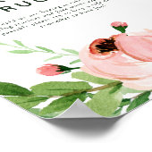 Blush roze floral wreatest safety info poster (Hoek)