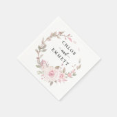 Blush Roze Floral Wreath Servet (Hoek)