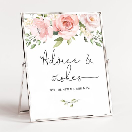 Blush roze florale adviezen en wensen voor Passen Poster