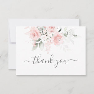 Blush roze florale dank je creditcard bedankkaart