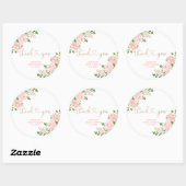 Blush roze florale dank ronde sticker (Vel)