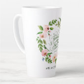 Blush roze florale kreet bedankt leraar cadeau latte mok (Linkerhoek)