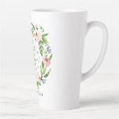 Blush roze florale kreet bedankt leraar cadeau latte mok (Rechts)