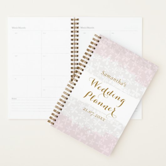 Blush roze florale moderne goudplanner planner (Display)