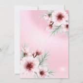  blush roze florale Silver Birthday Party Kaart (Achterkant)