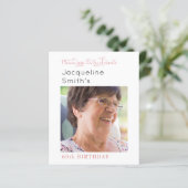 Blush Roze foto Birthday Invitation (Staand voorkant)