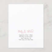 Blush Roze foto Birthday Invitation (Achterkant)
