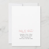 Blush Roze foto Birthday Invitation Kaart (Achterkant)