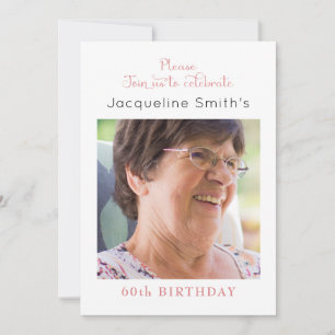 Blush Roze foto Birthday Invitation Kaart